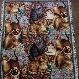 Colorful Cat Tapestry Blanket